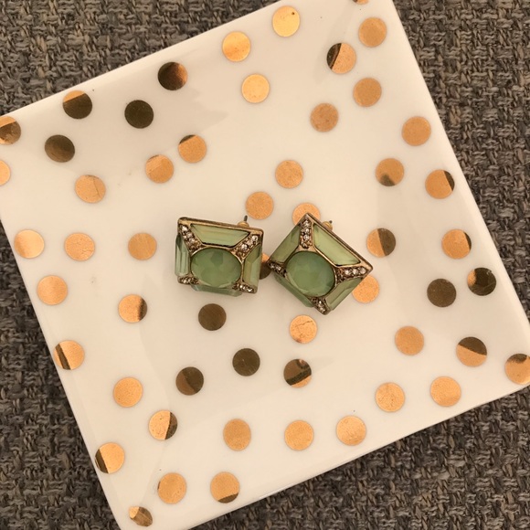 Vintage Turquoise Gem Stud Earrings - Picture 4 of 4